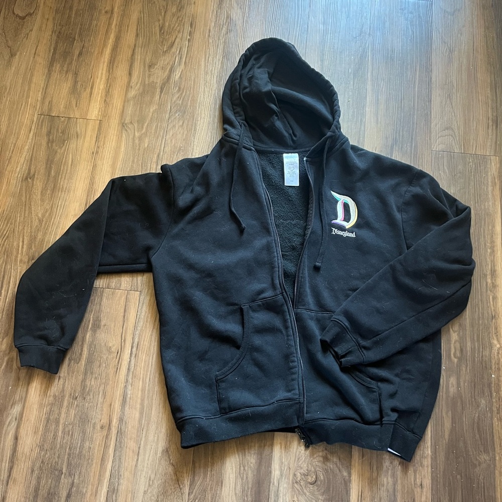 Disneyland Zip Front Hoodie with Colorful Embroidered Logo